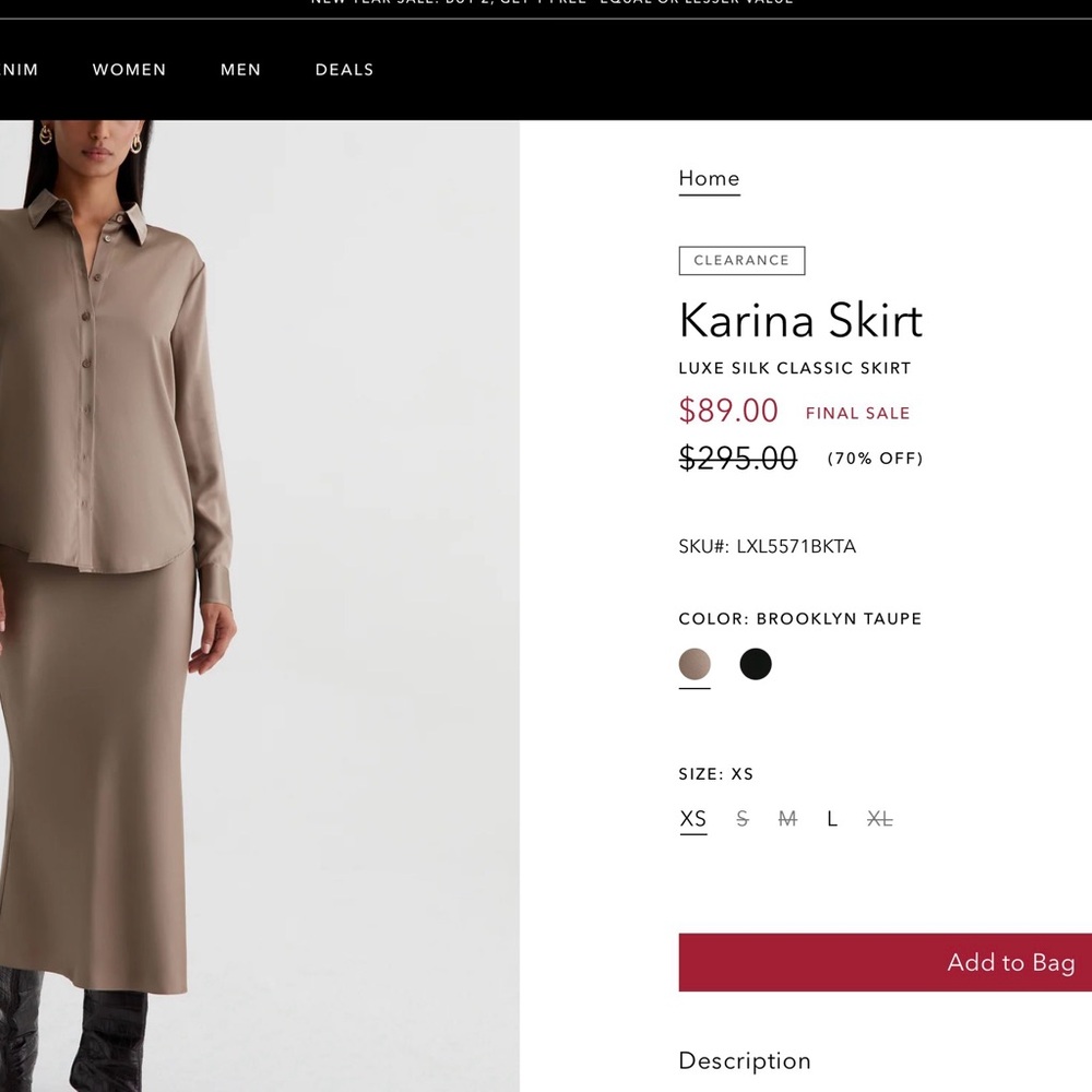 AG Adriano Goldschmied Silk Pencil Skirt - Taupe